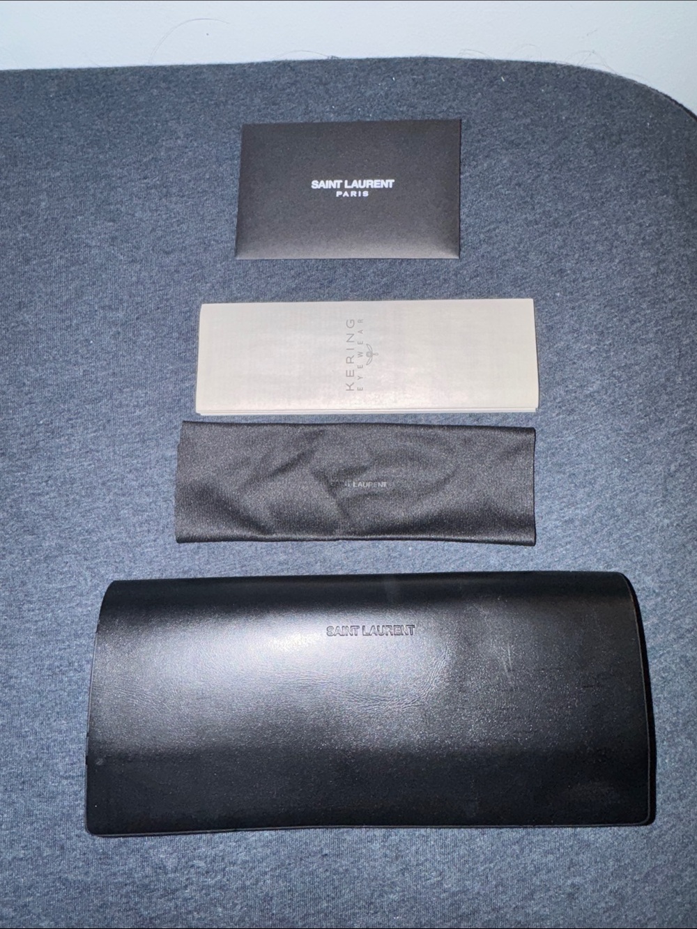 Saint Laurent Black Leather sunglass case